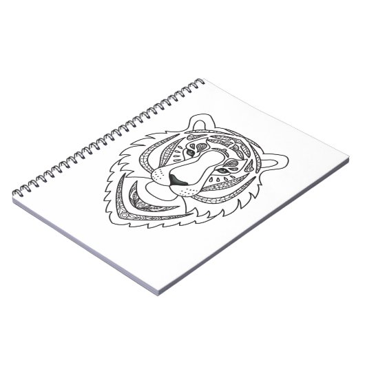 Inspirierter weißer Tiger Notizblock (Linke Seite)