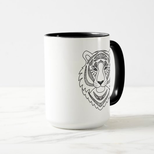 Inspirierter weißer Tiger Tasse (VorderseiteRechts)