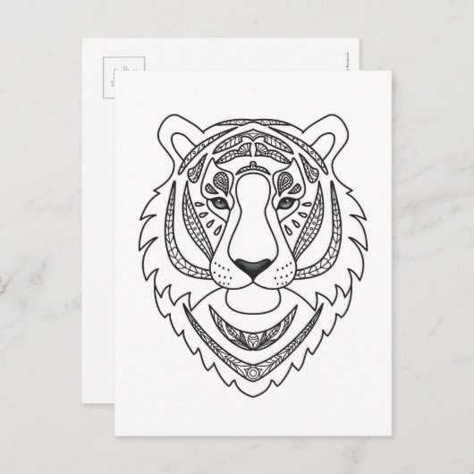 Inspirierter Weißtiger Postkarte (Vorne/Hinten)