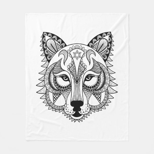 Inspirierter Wolf Fleecedecke (Vorderseite)