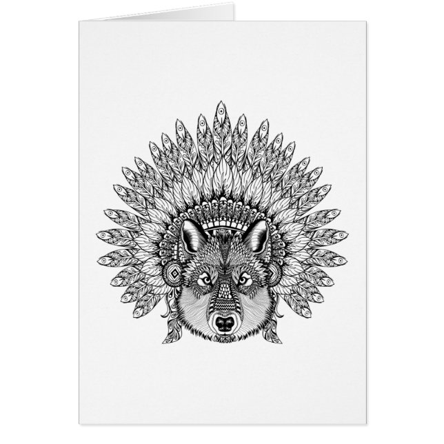 Inspirierter Wolf in mit Federn versehener (Vorne)