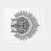 Inspirierter Wolf in mit Federn versehener Fleecedecke (Vorderseite (Horizontal))