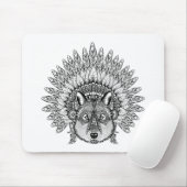 Inspirierter Wolf in mit Federn versehener Mousepad (Mit Mouse)