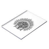 Inspirierter Wolf in mit Federn versehener Notizblock (Linke Seite)