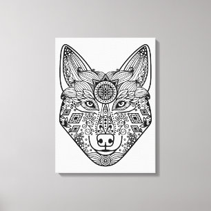 Inspirierter Wolf-Kopf 6 Leinwanddruck