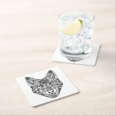 Inspirierter Wolf-Kopf Rechteckiger Pappuntersetzer (Vor Ort)