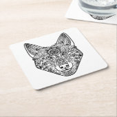 Inspirierter Wolf-Kopf Rechteckiger Pappuntersetzer (angewinkelt)