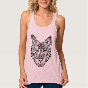 Inspirierter Wolf-Kopf Tank Top