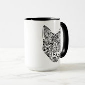 Inspirierter Wolf-Kopf Tasse (VorderseiteRechts)