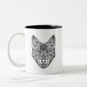Inspirierter Wolf-Kopf Zweifarbige Tasse (Links)