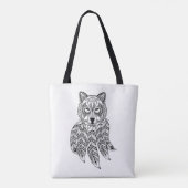 Inspirierter Wolf mit Dreamcatcher 2 Tasche (Rückseite)