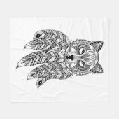 Inspirierter Wolf mit Dreamcatcher Fleecedecke (Vorderseite (Horizontal))
