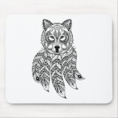 Inspirierter Wolf mit Dreamcatcher Mousepad (Vorne)