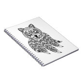 Inspirierter Wolf mit Dreamcatcher Notizblock (Rechte Seite)