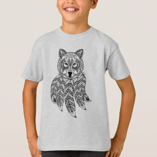 Inspirierter Wolf mit Dreamcatcher T-Shirt