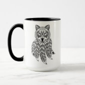 Inspirierter Wolf mit Dreamcatcher Tasse (Links)