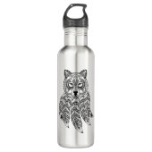 Inspirierter Wolf mit Dreamcatcher Trinkflasche (Vorderseite)