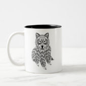 Inspirierter Wolf mit Dreamcatcher Zweifarbige Tasse (Links)