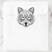 Inspirierter Wolf Quadratischer Aufkleber (Tasche)