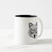 Inspirierter Wolf Zweifarbige Tasse (VorderseiteRechts)