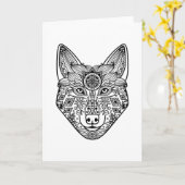 Inspirierter Wolfkopf Karte (Gelbe Blume)