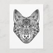 Inspirierter Wolfkopf Postkarte (Vorderseite)