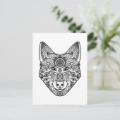 Inspirierter Wolfkopf Postkarte (Stehend Vorderseite)