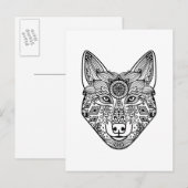 Inspirierter Wolfkopf Postkarte (Vorne/Hinten)