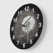 Inspirierter Wunsch-Löwenzahn Große Wanduhr (Winkel)