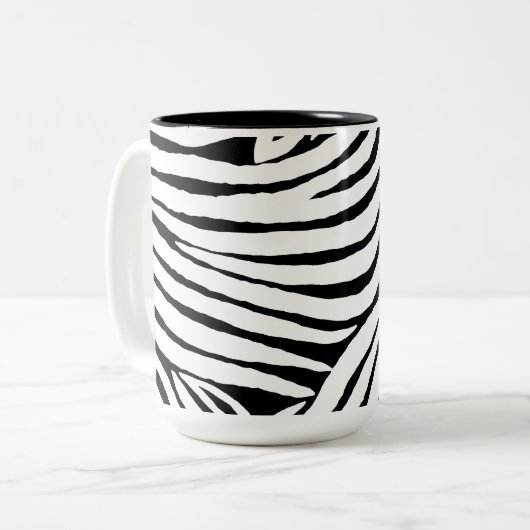 Inspirierter Zebra-Druck Zweifarbige Tasse (Vorderseite Links)