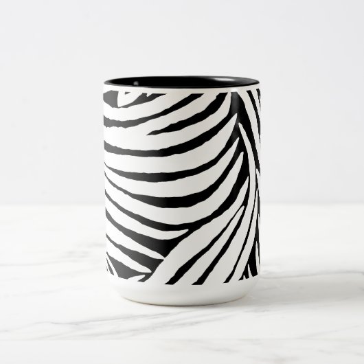 Inspirierter Zebra-Druck Zweifarbige Tasse (Mittel)