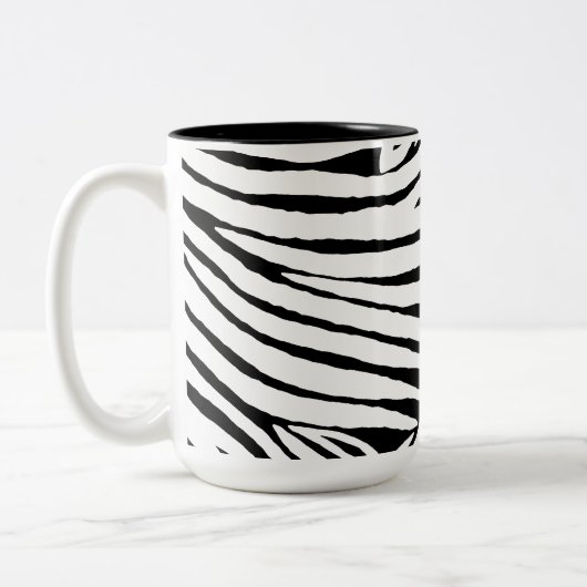 Inspirierter Zebra-Druck Zweifarbige Tasse (Links)