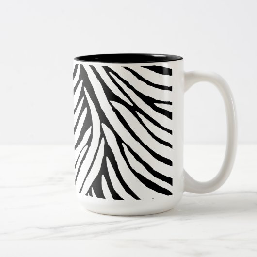 Inspirierter Zebra-Druck Zweifarbige Tasse (Rechts)