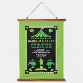 Inspirierter Zirkus Wandteppich Mit Holzrahmen