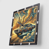 Inspiriertes Abstraktes Stadtbild und lebhaftes De Quadratische Wanduhr (Winkel)