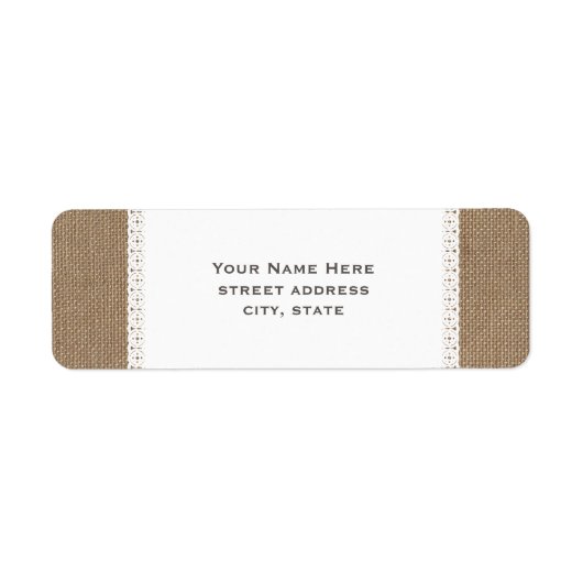 Inspiriertes Adressetikett für Burlap & Lace (Vorne)