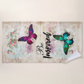 Inspiriertes Angebot mit Schmetterlingen auf Vinta Strandtuch (Vorderseite)