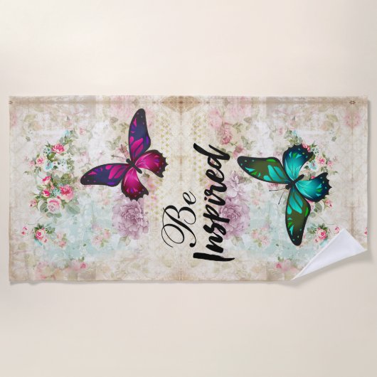 Inspiriertes Angebot mit Schmetterlingen auf Vinta Strandtuch (Vorderseite)