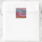 Inspiriertes Aztec-Muster Quadratischer Aufkleber (Tasche)