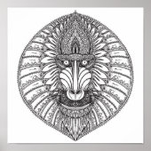 Inspiriertes Baboon-Gesicht 2 Poster (Vorne)