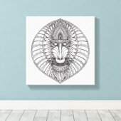 Inspiriertes Baboon-Gesicht 6 Leinwanddruck (Insitu (Holzboden))