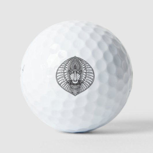 Inspiriertes Baboon-Gesicht Golfball (Vorderseite)