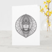 Inspiriertes Baboon-Gesicht Karte (Gelbe Blume)