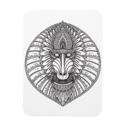 Inspiriertes Baboon-Gesicht Magnet (Vertikal)