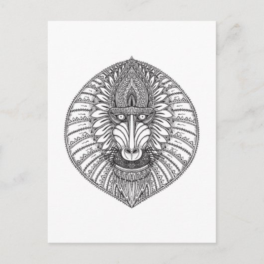 Inspiriertes Baboon-Gesicht Postkarte (Vorderseite)