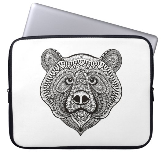 Inspiriertes Bärn-Gesicht Laptopschutzhülle (Vorderseite)