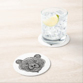 Inspiriertes Bärn-Gesicht Runder Pappuntersetzer (Vor Ort)