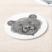Inspiriertes Bärn-Gesicht Runder Pappuntersetzer (Angewinkelt)