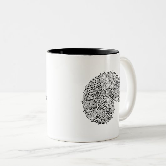 Inspiriertes Chamäleon 2 Zweifarbige Tasse (VorderseiteRechts)