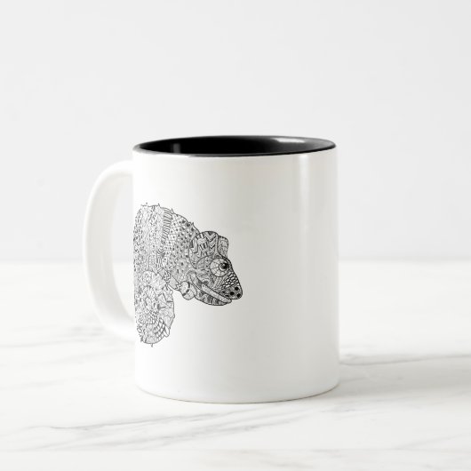 Inspiriertes Chamäleon 2 Zweifarbige Tasse (Vorderseite Links)